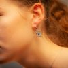 LUMINOUS EARRINGS - Blue Sapphire, Rhodium Plating - Image 3