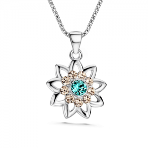 FELICITY NECKLACE – Turquoise, Rhodium Plating