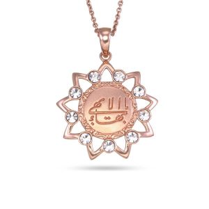 LOTUS NECKLACE – White, Rose Gold Plating