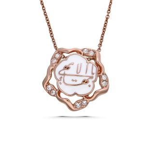 PARADISE ROSE NECKLACE – White, Rose Gold Plating